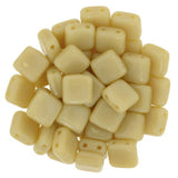 *6mm Czech Tile Beads Light Beige 25/Strand