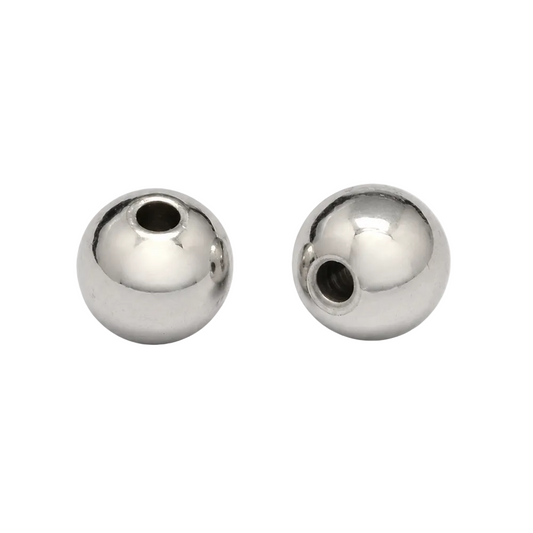 Hollow Metal Beads 1/4" Nickel 100/pk