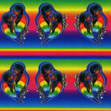 Cotton Fabric Pride Rainbow Lined - Half Yard