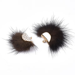 Faux Mink Fur Tassels 1.25" Coconut Brown 2/pk