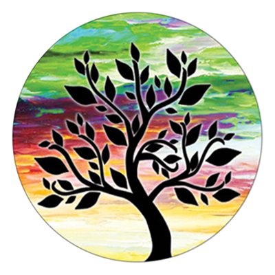 Epoxy Sticker, Round 1" Tree of Life 10/pk