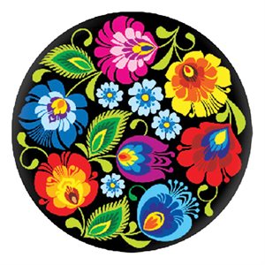 Epoxy Sticker, Round 1" Flowers 10/pk