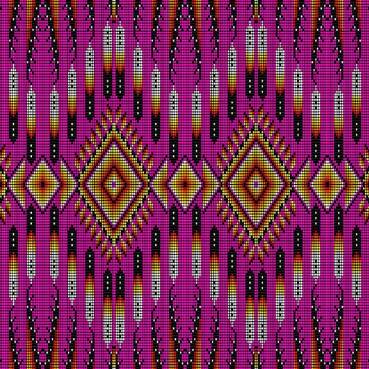 Cotton Fabric Fire Feather Pink - Half Yard