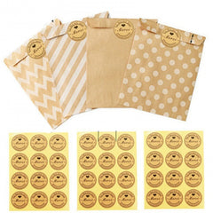 Kraft Paper Bags 5x7" w/ Merci Sticker 24/pk