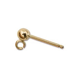 14kt Gold Earring Studs with Loop 2/pk