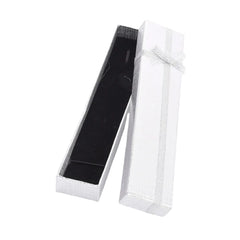 Bracelet Gift Box 8x1.625x1" Rectangle Silver with Silver Ribbon