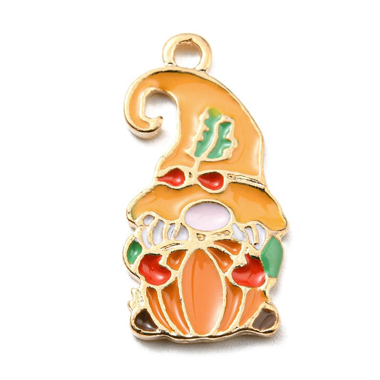 Fall Gnome Enamel Pendant 23x12mm 5/pk