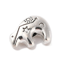 Metal Bear Beads 11x15mm Antique Silver 10/pk