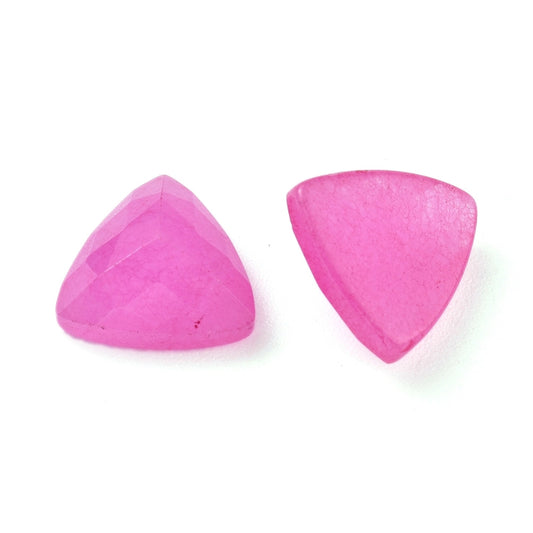Gemstone Cabochon Triangle 10mm Jade Hot Pink (Natural/Dyed) 2/pk