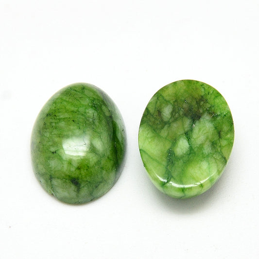 Gemstone Cabochon Oval 18x13mm Jade Green (Natural/Dyed) 2/pk