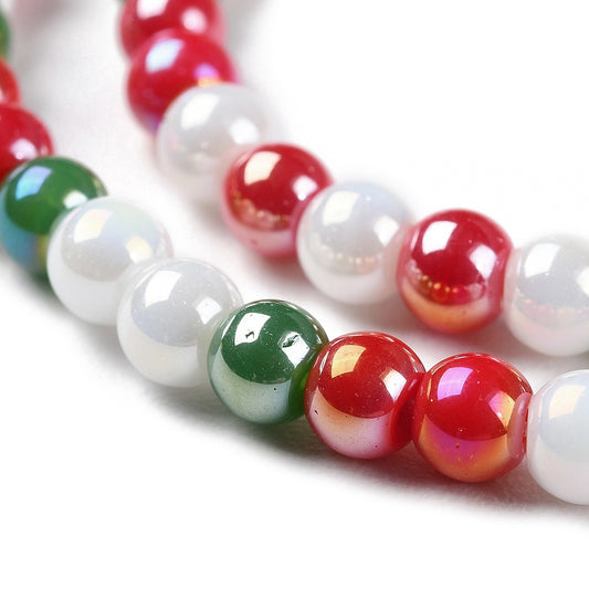 Christmas Round Beads 4-4.5mm Multi Mix 15" Strand