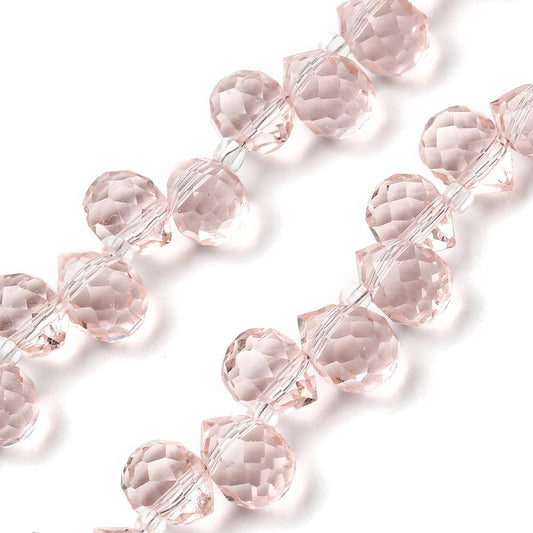 Glass Teardrop Top-Drilled Beads 10x8mm Blush 25/pk