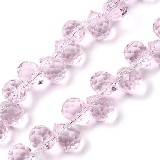 Glass Teardrop Top-Drilled Beads 10x8mm Pink 25/pk