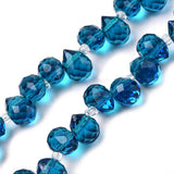 Glass Teardrop Top-Drilled Beads 10x8mm Marine Blue 25/pk