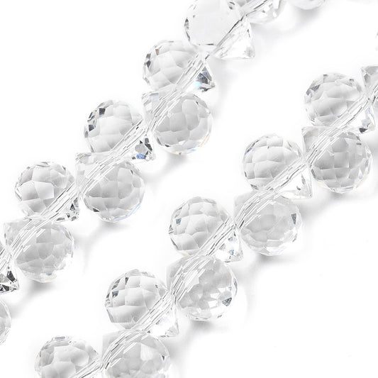 Glass Teardrop Top-Drilled Beads 10x8mm Crystal 25/pk