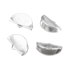 Ribbon Ends Half Moon 12x20mm Nickel 20/pk