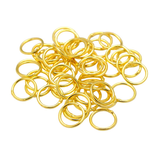 Soldered Jump Rings 6mm 18kt Gold Plated 100/pk