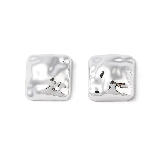 Plastic Cabochon Square 13mm Silver 10/pk