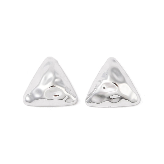 Plastic Cabochon Triangle 18x19mm Silver 10/pk