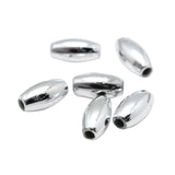 Oval Rice Plastic Beads 8x4mm Metallic Silver 25g