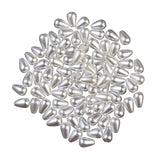 Teardrop Plastic Beads 10x7mm Pearl White 25g