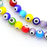 Evil Eye Round Glass Beads 6mm Multi Mix 15" Strand