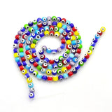 Evil Eye Round Glass Beads 6mm Multi Mix 15" Strand