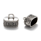 End Caps Oval Scroll 13x15mm Antique Silver 10/pk