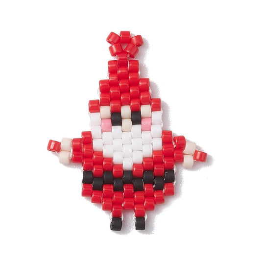 Beaded Santa Claus Pendant 26x20mm 1/pk