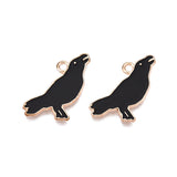 Raven Enamel Charm 22x17mm 5/pk
