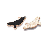 Raven Enamel Charm 22x17mm 5/pk