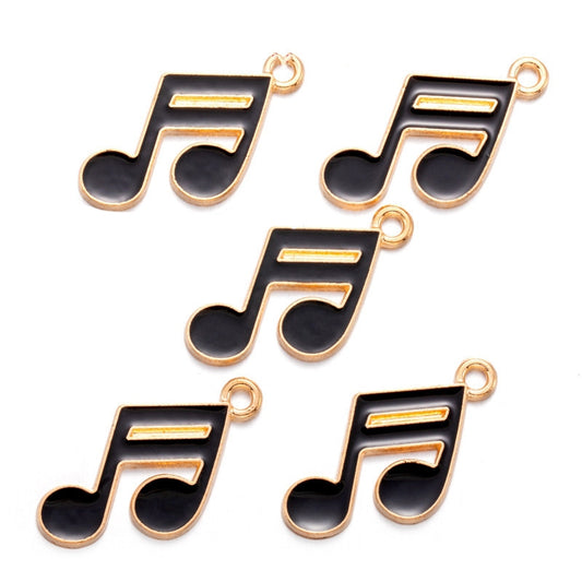 Music Note Enamel Charm 15x20mm 5/pk