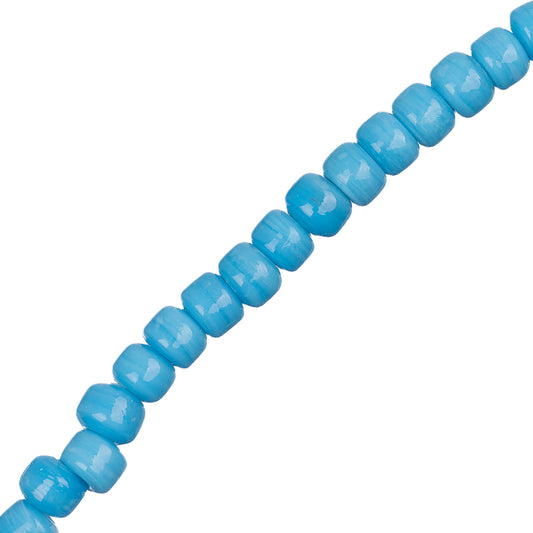 Glass Crow Beads 7x9mm Turquoise Blue 30/Str