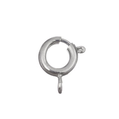 7mm Silver Spring Ring Clasp 12/pk