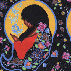 Cotton Fabric Heal MMIW Figure Black - Half Yard