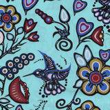 Ojibway Florals #06 Seafoam 100% Cotton - Price Per Half Yard