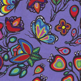 Memengwa Ojibway Florals #07 Grape 100% Cotton - Price Per Half Yard