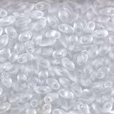 Long Magatama Beads #131F Crystal Matte 8.5g