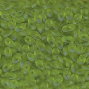 Long Magatama Beads #143F Chartreuse Matte 8.5g