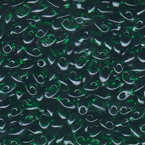 Long Magatama Beads #146 Transparent Green 6g