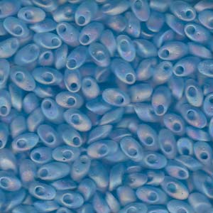 Long Magatama Beads #148FR Aqua Matte AB 8.5g