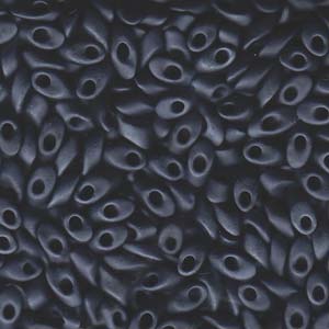 Long Magatama Beads #2001 Gunmetal Matte 8.5g
