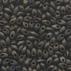 Long Magatama Beads #2013 Olive Iris Matte 8.5g