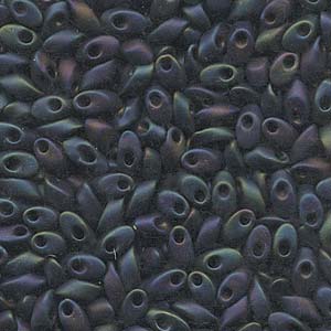 Long Magatama Beads #2014 Purple Iris Matte 8.5g