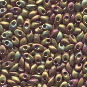 Long Magatama Beads #2035 Khaki Iris Matte 6g