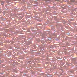Long Magatama Beads #2144 Pink Lined Crystal AB 6g