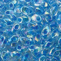 *Long Magatama Beads #2149 Aqua Lined Crystal AB 6g