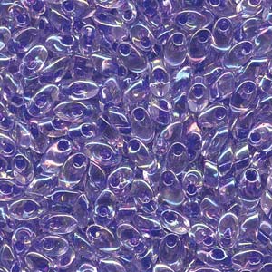 Long Magatama Beads #2150 Lavender Lined Crystal AB 8.5g