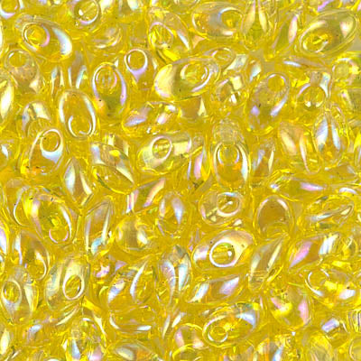 Long Magatama Beads #252 Yellow Rainbow 8.5g
