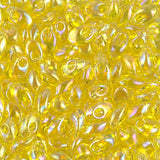 Long Magatama Beads #252 Yellow Rainbow 8.5g